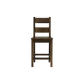 Annata Rustic Counter Chairs - Dark Solid Wood - Ladder-back design
