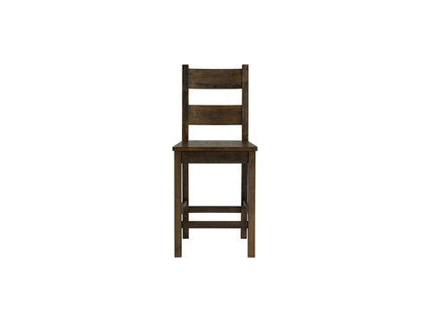 Annata Rustic Counter Chairs - Dark Solid Wood - Ladder-back design