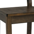 Close-up of Annata Rustic Counter Chair - Dark Solid Wood showcasing ladder-back and rustic finish.