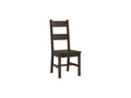 Annata Rustic Dining Chairs - Dark Solid Wood, Set of 2, featuring ladder back design and minimalist rustic appeal for dining spaces.