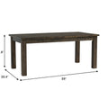 Annata Rustic Dining Table - Dark Solid Wood with dimensions 29.9"x59"x35.4", perfect for family gatherings and casual entertaining.
