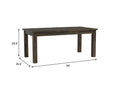 Annata Rustic Dining Table - Dark Solid Wood with dimensions 29.9"x59"x35.4", perfect for family gatherings and casual entertaining.