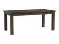 Annata Rustic Dining Table - Dark Solid Wood with rectangular design and rich wood grain finish.