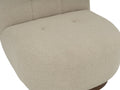 Bianca Beige Boucle accent chair with ottoman cushion in soft teddy fabric.
