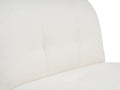 Close-up view of the Bianca Boucle accent chair with ottoman, showcasing its soft teddy fabric and elegant design.