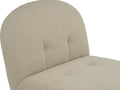 Bianca Beige Boucle accent chair with ottoman upholstered in soft boucle fabric, featuring a textured surface.