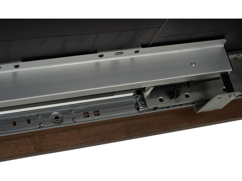 Close-up view of the extension mechanism of the Caldo Extendable dining table, showcasing its modern functionality.