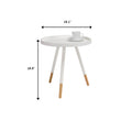 Camilla White Tripod Side Table with bentwood top and Oakaia Wood legs, perfect for decor, 18.1 x 18.8 inches
