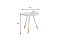 Camilla White Tripod Side Table with bentwood top and Oakaia Wood legs, perfect for decor, 18.1 x 18.8 inches