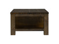 Caro Rustic Coffee Table - Dark Solid Wood showcasing rich grain patterns and a sturdy design, perfect for rustic and modern interiors.