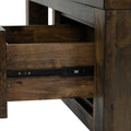 Caro Rustic Coffee Table - Dark Solid Wood with open drawer