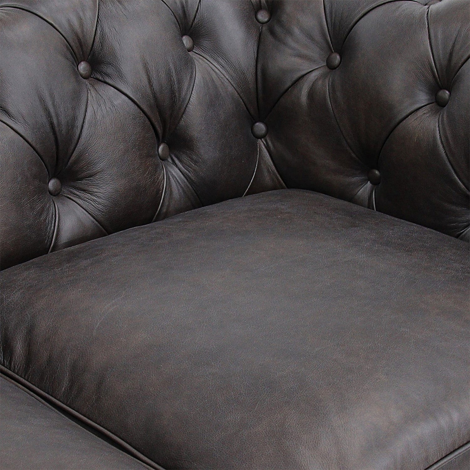 Stanhope Dark Chocolate Leather 1 Seater Chesterfield – Luxana Home