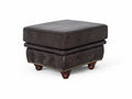 Stanhope Dark Chocolate Chesterfield Ottoman in rich aniline leather, showcasing British refinement and luxury.