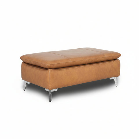 Milano Tan Leather Ottoman
