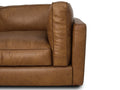Eleganza Tan Distressed Leather 3 Seater Sofa side view showcasing its luxurious leather upholstery.