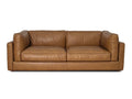 Eleganza Tan Distressed Leather 3 Seater Sofa showcasing a luxurious, handcrafted design in rich, top-grain leather.