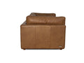 Eleganza Tan Distressed Leather 3 Seater Sofa back view showcasing its rich texture and premium leather finish.