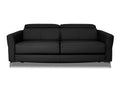 Elena Black Full Leather Sofa Bed featuring a sleek design and premium top-grain black leather upholstery.