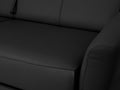 Close-up detail of the Elena Black Full Leather Sofa Bed showcasing premium black leather upholstery.