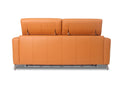 Elena Cognac Leather Sleeper Sofa back view showcasing its premium leather design and sleek lines.