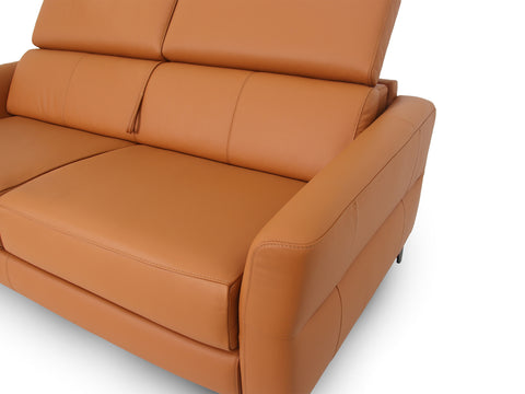 Elena Cognac Leather Sleeper Sofa with plush seating and modern design.