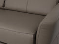 Close-up of the Elena Grey Leather Pull Out Couch upholstery showcasing soft leather texture.