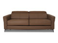 Elena brown Leather Loveseat Sofa Bed in luxurious brown leather, perfect for modern living and versatile seating.