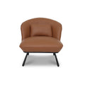 Fancyoni leather modern Brown accent chair with sculptural design and comfort, ideal for contemporary living rooms and bedrooms.