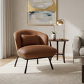 Fancyoni leather modern Brown accent chair in contemporary living room setting