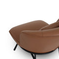 Fancyoni leather modern Brown accent chair in sculptural design, showcasing refined comfort and sophistication for contemporary interiors.