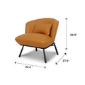 Fancyoni Cognac Leather Minimalist Accent Chair with dimensions 32.2" x 27.9" x 29.9"