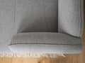 Top view of Livia Grey Scandi Modern Sectional showcasing charcoal upholstery and metal legs, perfect for contemporary interiors.