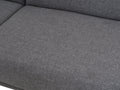 Close-up of Livia Grey Scandi Modern Sectional with charcoal Linsey fabric and metal legs.