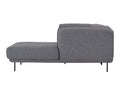 Side view of Livia Grey Scandi Modern Sectional with charcoal upholstery and metal legs.