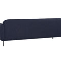 Livia Navy Blue 3 seater Extra Firm Sofa with sleek black metal legs and textured upholstery.
