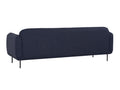 Livia Navy Blue 3 seater Extra Firm Sofa with sleek black metal legs and textured upholstery.