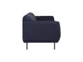 Livia Navy Blue 3 seater Extra Firm Sofa side view showing sleek black metal legs and textured upholstery.