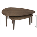 Lorenzo Nesting Coffee Tables Set of 2 with walnut veneer finish and mid-century modern design