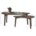 Lorenzo Nesting Coffee Tables Set of 2 with walnut veneer in mid-century modern design, shown layered in living space.
