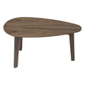 Organic mid-century modern table from Lorenzo Nesting Coffee Tables Set of 2 in warm walnut finish.