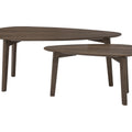 Lorenzo Nesting Coffee Tables Set of 2 with walnut veneer tops, mid-century modern design, showcasing versatility and warmth.