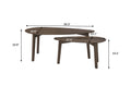 Dimensions of Lorenzo Nesting Coffee Tables Set of 2, featuring mid-century modern design with walnut veneer finish.