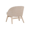 Back view of Lucca Modern Barrel Armless Chair in grey with solid wood frame and rounded back