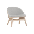 Lucca Modern Barrel Armless Chair - Grey with wooden frame and textured upholstery