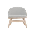 Lucca Modern Barrel Armless Chair - Grey with wooden frame and creamy textured upholstery