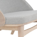Lucca Modern Barrel Armless Chair in grey with wooden frame and textured upholstery