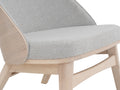 Lucca Modern Barrel Armless Chair in grey with wooden frame and textured upholstery