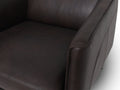 Lusso Vintage brown leather lounge chair showing dark chocolate leather upholstery and sleek design.