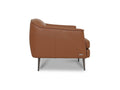 Lusso vintage Chestnut Brown leather accent chair side view showcasing elegant design and premium craftsmanship.
