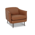 Lusso vintage Chestnut Brown leather accent chair featuring rich dark chocolate semi-aniline leather and contemporary design.